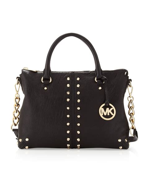 michael kors black bags|michael kors black studded handbag.